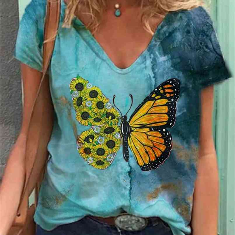 Women' T-Shirt Top Tie-Dye ing Summer Casual V-Neck Short-Sleeved Women Fashion 210708
Women' T-Shirt Top Tie-Dye ing Summer Casual V-Neck Short-Sleeved Women Fashion 210708