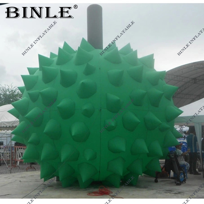 Supply complete giant inflatable durian with different colors for spiky parts a body custom fruit model to store promotion
