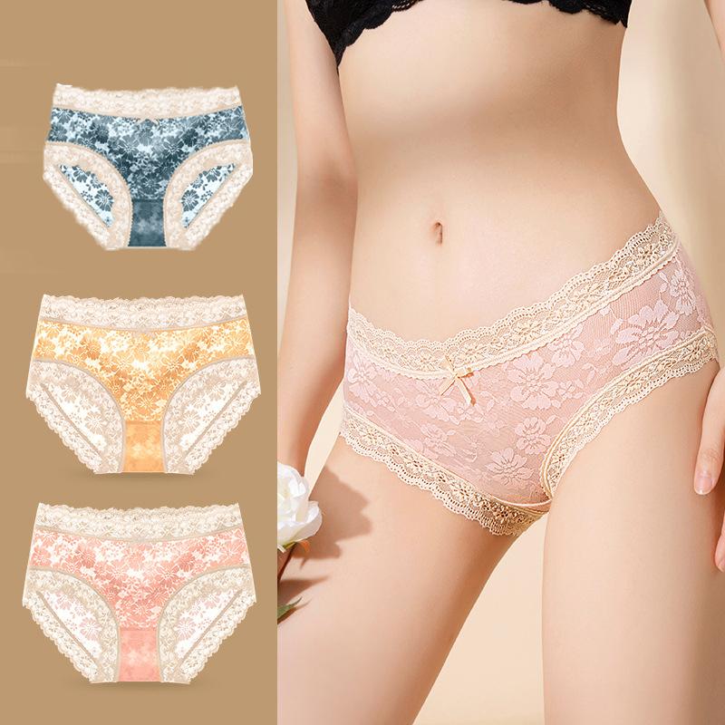 Women's Panties Woman Sexy Lace Triangle Seamless Bow Cotton Briefs Antibacterial Crotch Breathable Sweat-absorbent For Ladies Underwear, Pink
Women's Panties Woman Sexy Lace Triangle Seamless Bow Cotton Briefs Antibacterial Crotch Breathable Sweat-absorbent For Ladies Underwear, Pink