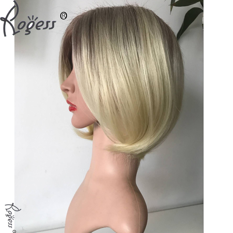 Fashion Short Straight Synthetic BOB wig Blong Dark Root Natural Wave Hair wigs for women