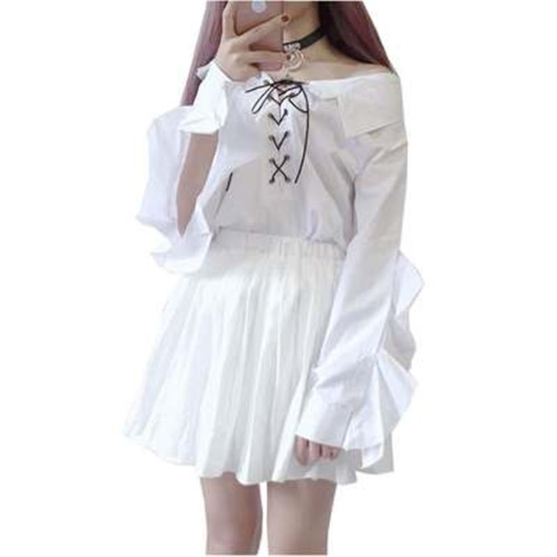 Women's Blouses & Shirts Korean Fashion Spring 2022 Summer White Women Sweet Girls Blouse Lace-Up Long Sleeve Casual Female Top
Women's Blouses & Shirts Korean Fashion Spring 2022 Summer White Women Sweet Girls Blouse Lace-Up Long Sleeve Casual Female Top