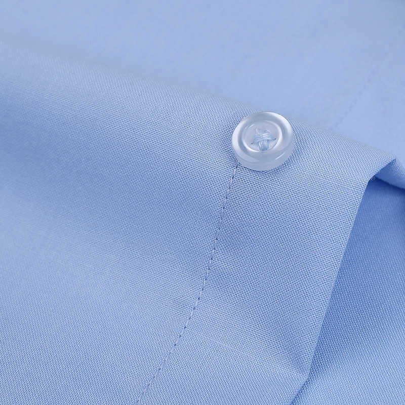 Short Sleeve Men Dress Shirts for Summer Solid Plain Plus Size 8xl Striped Shirt Twill Business Mens Male Regular Fit Oversized 210714