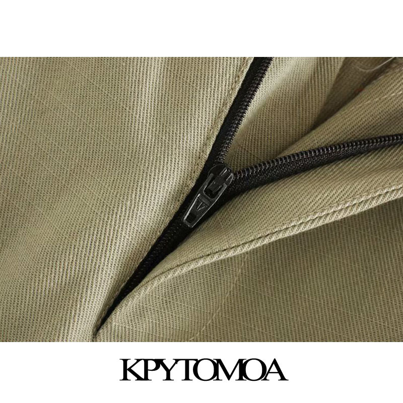 Women Chic Fashion Patchwork Straight Pants High Waist Zipper Fly Side Pockets Female Ankle Trousers Mujer 210420