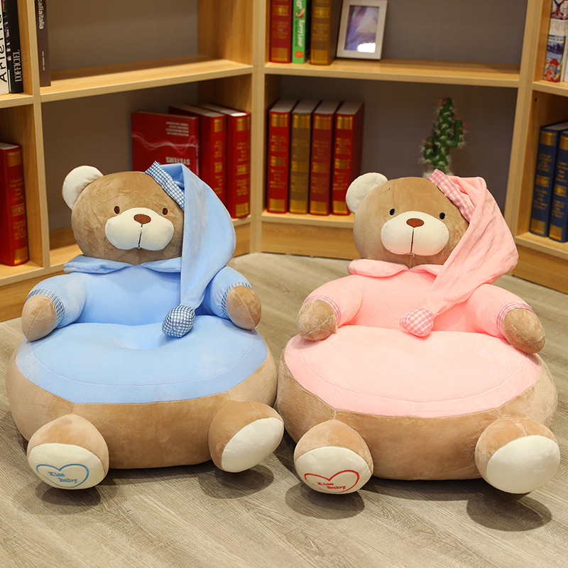 Cute Teddy Bear Sofa Chair Plush Toys Plush Sleeping Comfort Pillow Cushion Stuffed Toy Baby Seat Kids Gifts for Kids Birthday