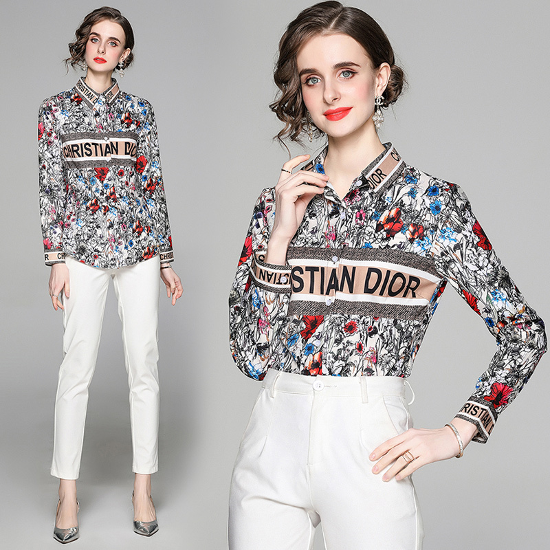 Luxury Fashion Printed Button Shirts Runway Long Sleeve Women's Designer Blouses Office Slim Fit Stylish Ladies Casual Shirt Beautiful, White
Luxury Fashion Printed Button Shirts Runway Long Sleeve Women's Designer Blouses Office Slim Fit Stylish Ladies Casual Shirt Beautiful, White