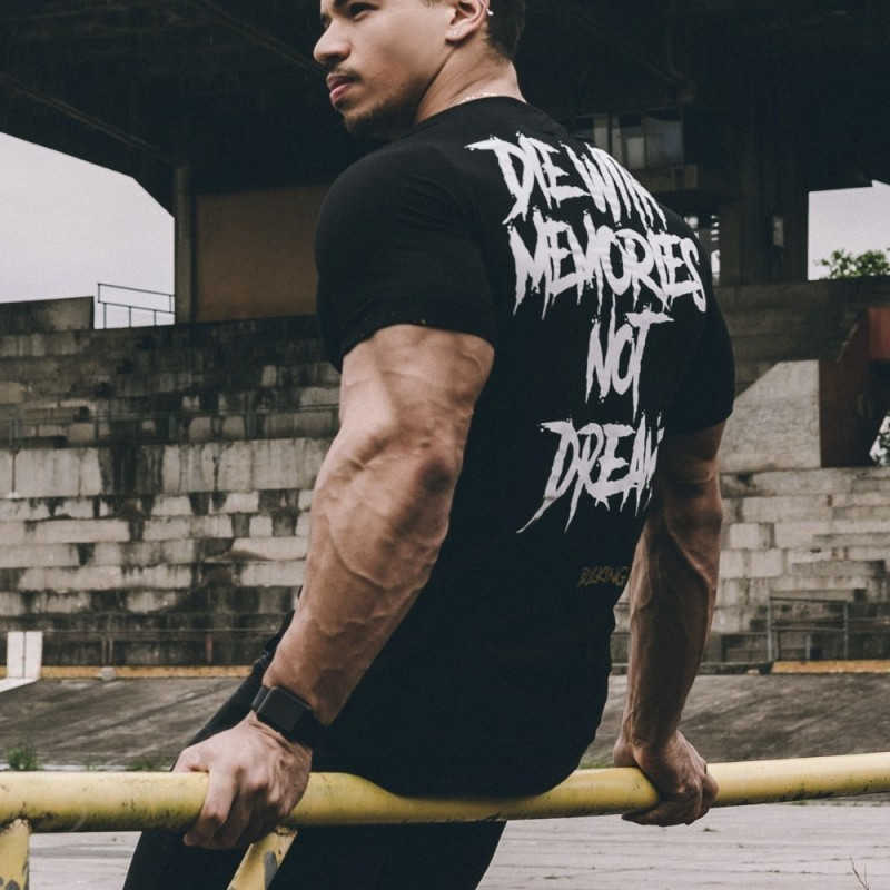 YEMEKE Men Short Sleeve Cotton t-shirt Summer Casual Fashion Gyms Fitness Bodybuilding T shirt Male Slim Tees Tops Clothing 210629
