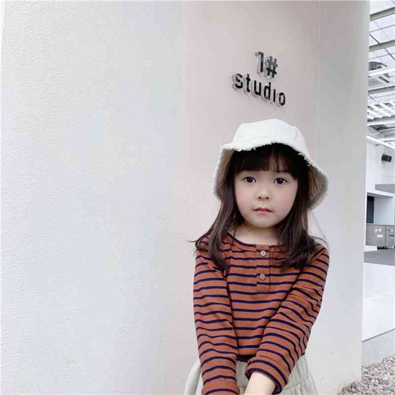 Spring Autumn girls casual striped long-sleeved T shirts boys cotton all-match Tops Tees 210708, Brown
Spring Autumn girls casual striped long-sleeved T shirts boys cotton all-match Tops Tees 210708, Brown