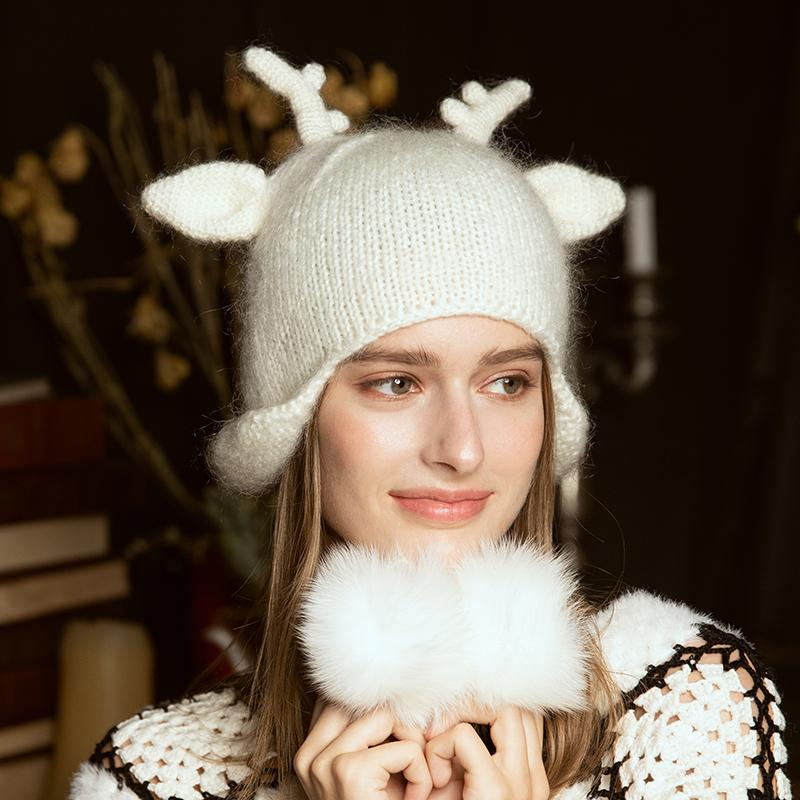 Wide Brim Hats Christmas Gift Japanese Handmade Winter Deer Warm Woolen Hat Korean Sweet Cute Knitted Female Solid Color Tide, White
Wide Brim Hats Christmas Gift Japanese Handmade Winter Deer Warm Woolen Hat Korean Sweet Cute Knitted Female Solid Color Tide, White