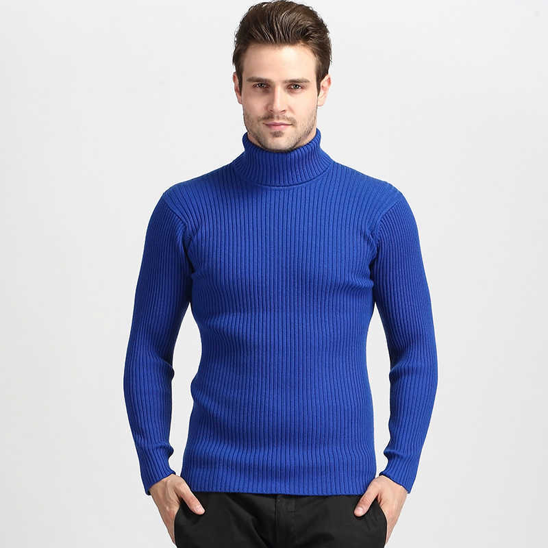 Sweater men solid color Turtleneck pull homme mens clothes 211008