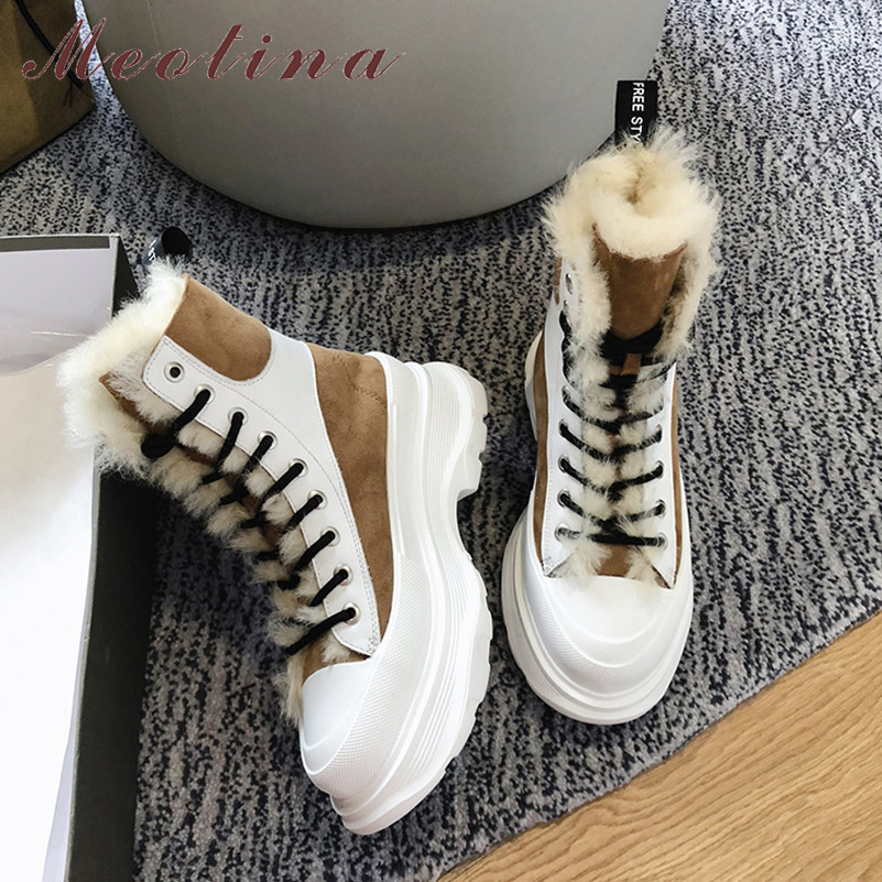 Genuine Leather Snow Boots Woman Real Wool Fur Flat Platform Ankle Lace Up Short Ladies Shoes Winter Brown 210517
Genuine Leather Snow Boots Woman Real Wool Fur Flat Platform Ankle Lace Up Short Ladies Shoes Winter Brown 210517