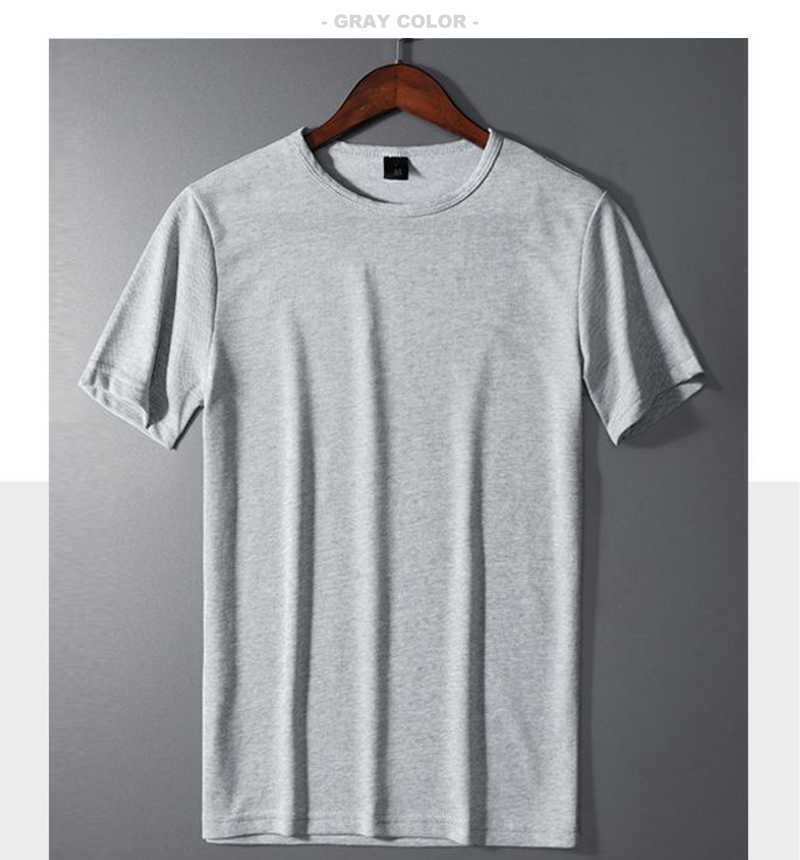 100% Pure Cotton Tee Shirts Men Summer Basic Casual T-Shirt Man Simple Solid Color Black White Gray O-Neck Short Tops Tees Male 210629