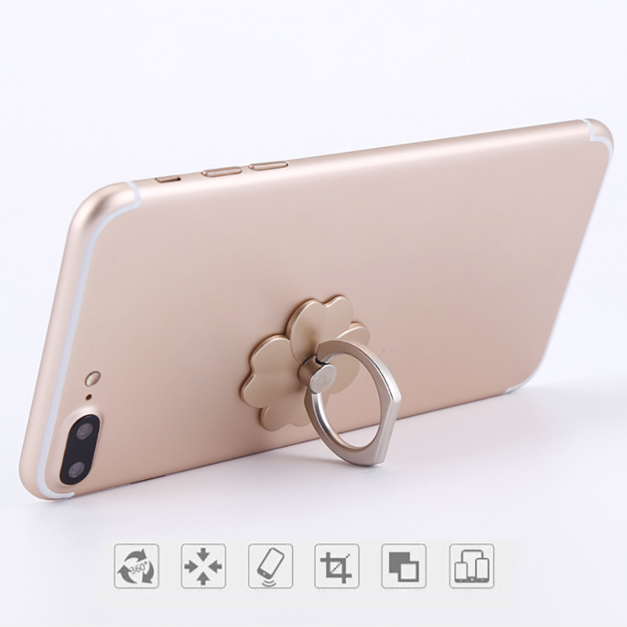 4 Leaf Clover Finger Ring Grip Holder 180° Flip 360 Degree Rotation Buckle Stand Mount Universal Bracket Kickstand for Cell Phones Tablets
