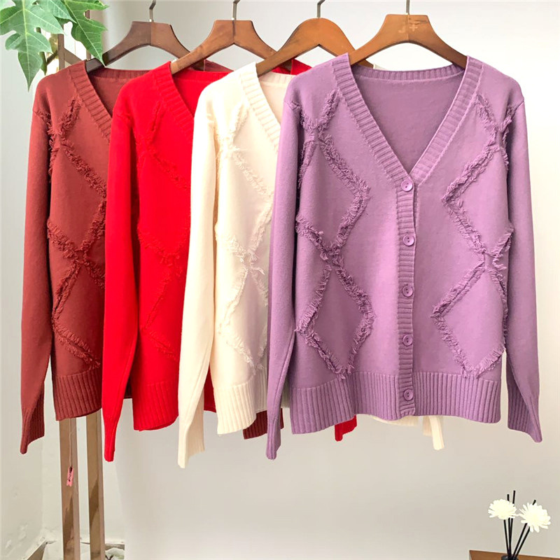 Fashion Autumn Winter Knitted Cardigans Sweater Women V-neck Casual Open Stitch Thick Solid Tassel 210520, Burgundy
Fashion Autumn Winter Knitted Cardigans Sweater Women V-neck Casual Open Stitch Thick Solid Tassel 210520, Burgundy