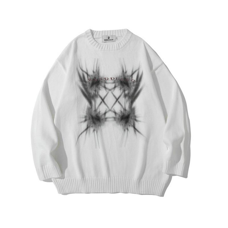Men's Sweaters Brand Fashion Retro Dark Graffiti Printed Sweater Hip Hop Loose O Neck Knitwear Autumn Pullover For Couples, White;black
Men's Sweaters Brand Fashion Retro Dark Graffiti Printed Sweater Hip Hop Loose O Neck Knitwear Autumn Pullover For Couples, White;black