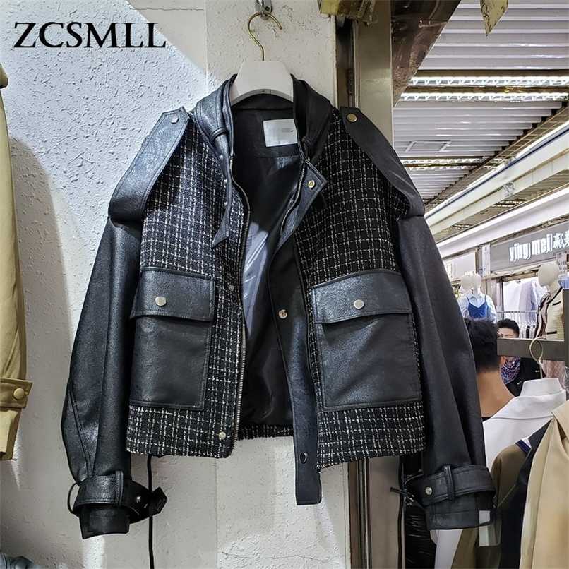 ZCSMLL Korean Style Loose Leather Jacket Stitching Pu Long Sleeve Women' Coat All-match Motorcycle Top Autumn Winter 211109, Black
ZCSMLL Korean Style Loose Leather Jacket Stitching Pu Long Sleeve Women' Coat All-match Motorcycle Top Autumn Winter 211109, Black