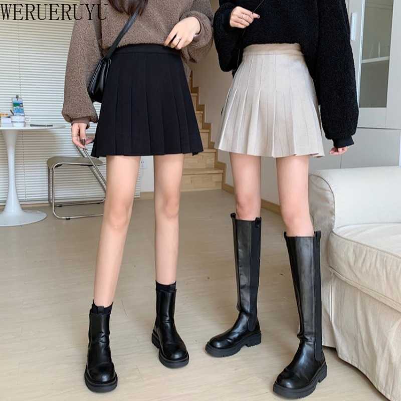 WERUERUYU Autumn Winter Arrival Vintage Temperament High Waist A-line Office Skirts Woolen Mini Skirt 210608, Photo color
WERUERUYU Autumn Winter Arrival Vintage Temperament High Waist A-line Office Skirts Woolen Mini Skirt 210608, Photo color
