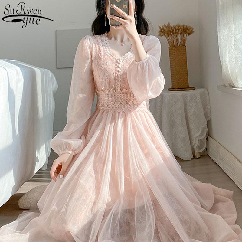Casual Dresses Puff Sleeve Party Dress Sweet Lace Mesh Women Button Elegant V-neck A-line High Wasit Mid-calf Vestidos 12915, Black;gray
Casual Dresses Puff Sleeve Party Dress Sweet Lace Mesh Women Button Elegant V-neck A-line High Wasit Mid-calf Vestidos 12915, Black;gray