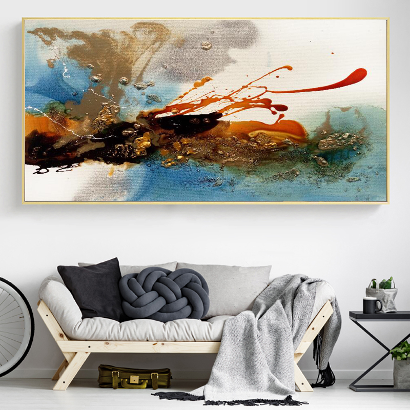 Modern Abstract Oil Painting Posters and Prints Wall Art Canvas Painting Colorful Rhythm Pictures for Living Room Decor No Frame