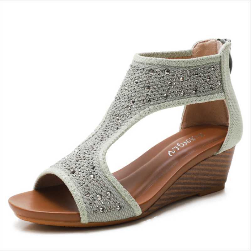 2021 Summer New Lightweight Simple Ladies Casual Fashion Platform Fairy Trend Bohemian Beach Back Zipper Wedge Sandals XM073 Y0721, Light green
2021 Summer New Lightweight Simple Ladies Casual Fashion Platform Fairy Trend Bohemian Beach Back Zipper Wedge Sandals XM073 Y0721, Light green