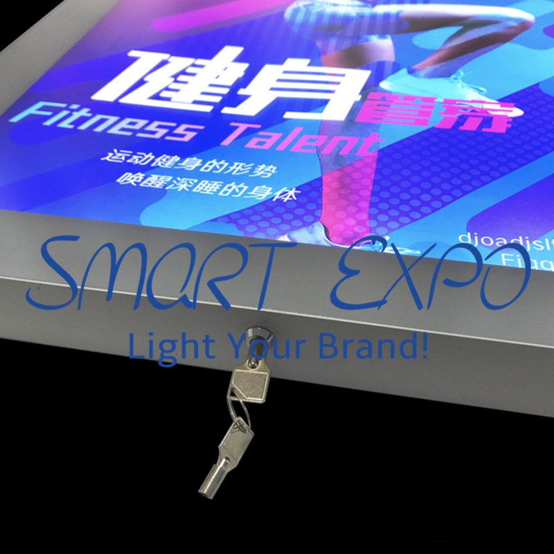 Restaurant Outdoor LED Sign Box Advertising Display Poster Billboard with Exquisite Waterproof Aluminum Frame and Wood Case Packing (60*80cm)