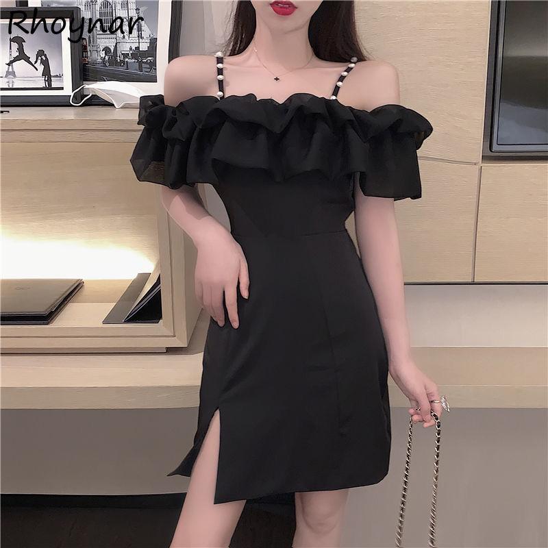Casual Dresses Dress Women Solid Side-slit Leisure Spaghetti Strap Party Summer Stylish All-match Female Vestido Cozy Korean Style Temperame, Black
Casual Dresses Dress Women Solid Side-slit Leisure Spaghetti Strap Party Summer Stylish All-match Female Vestido Cozy Korean Style Temperame, Black