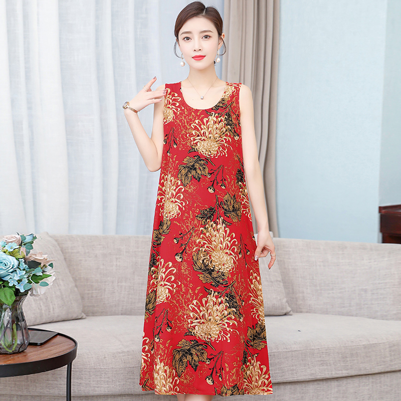 16 Colors Summer Women Bohemian Sleeveless Dresses O-Neck Long Party Elegant Dress Plus Size A-Line Print Sundress, 10#
16 Colors Summer Women Bohemian Sleeveless Dresses O-Neck Long Party Elegant Dress Plus Size A-Line Print Sundress, 10#