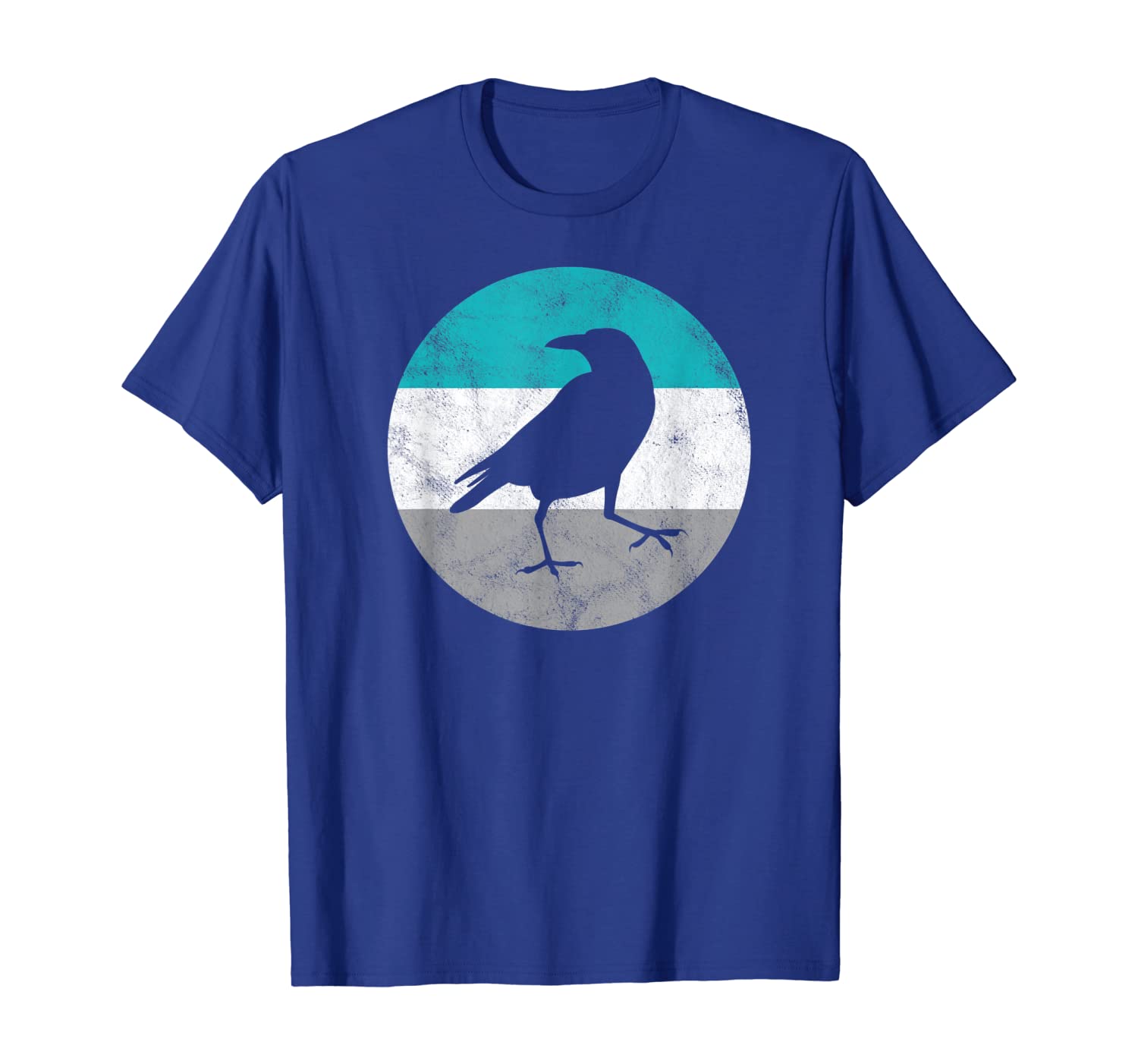 crow bird retro gift for men women boys girls t-shirt, White;black