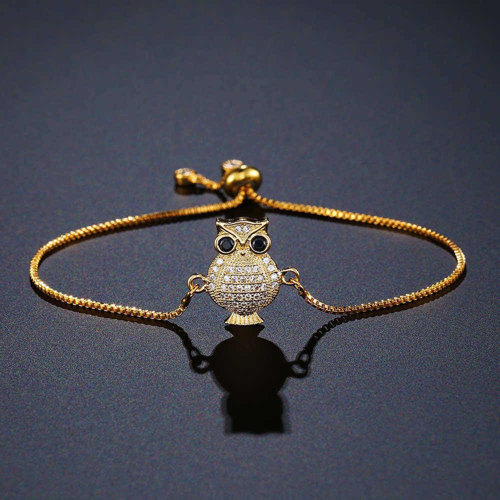 Copper plated gold fashion women's bracelet micro inlaid with diamond cute owl accessories Bracelet Girl Gift, Golden;silver
Copper plated gold fashion women's bracelet micro inlaid with diamond cute owl accessories Bracelet Girl Gift, Golden;silver