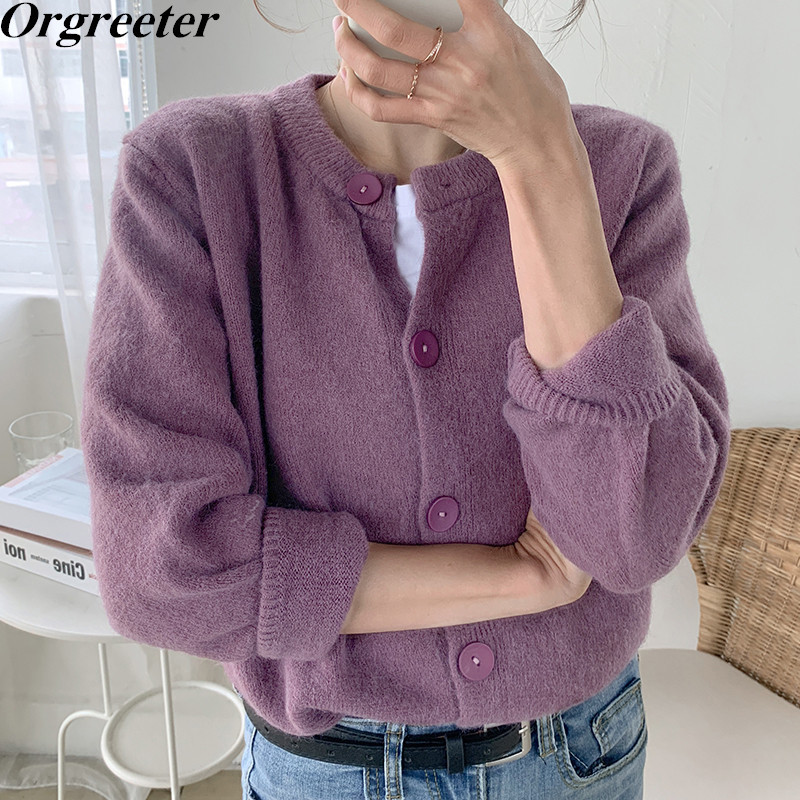 Gentle wind Sweater Cardigan Women' Spring Autumn Loose Short Korean Solid Knitted Jacket Outwear 210525
Gentle wind Sweater Cardigan Women' Spring Autumn Loose Short Korean Solid Knitted Jacket Outwear 210525