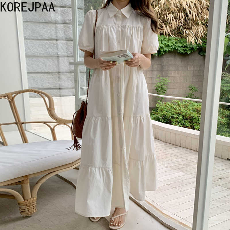 Korejpaa Women Dress Summer Korean Chic Gentle Mint Green Lapel Single-Breasted Pleated Stitching Loose Puff Sleeve Vestido 210526, Blue
Korejpaa Women Dress Summer Korean Chic Gentle Mint Green Lapel Single-Breasted Pleated Stitching Loose Puff Sleeve Vestido 210526, Blue