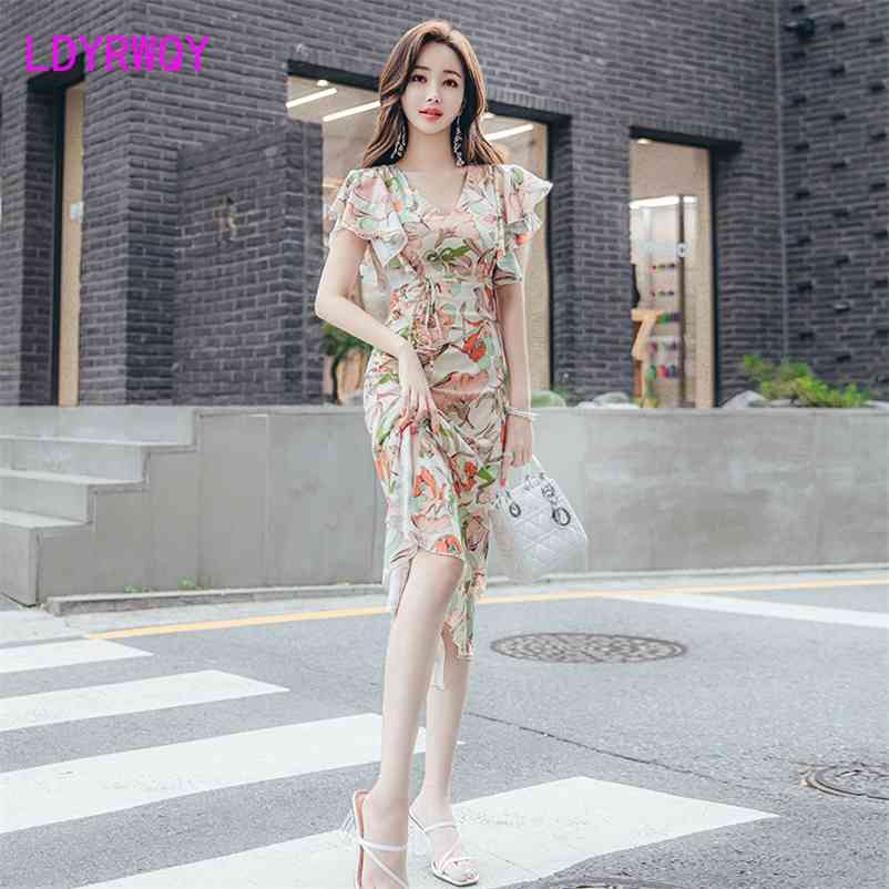 summer fresh temperament waist chiffon floral dres Office Lady Zippers Knee-Length 210603, Mixed
summer fresh temperament waist chiffon floral dres Office Lady Zippers Knee-Length 210603, Mixed
