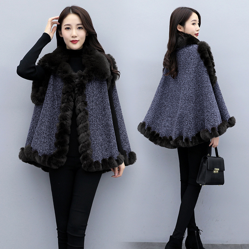 Womens Cape Luxury Cloak Overcoat Fashion Trend Women Autumn And Winter Cloaks Fox Fur Collar Pure Cashmere Sleeveless outerwear, Brown
Womens Cape Luxury Cloak Overcoat Fashion Trend Women Autumn And Winter Cloaks Fox Fur Collar Pure Cashmere Sleeveless outerwear, Brown