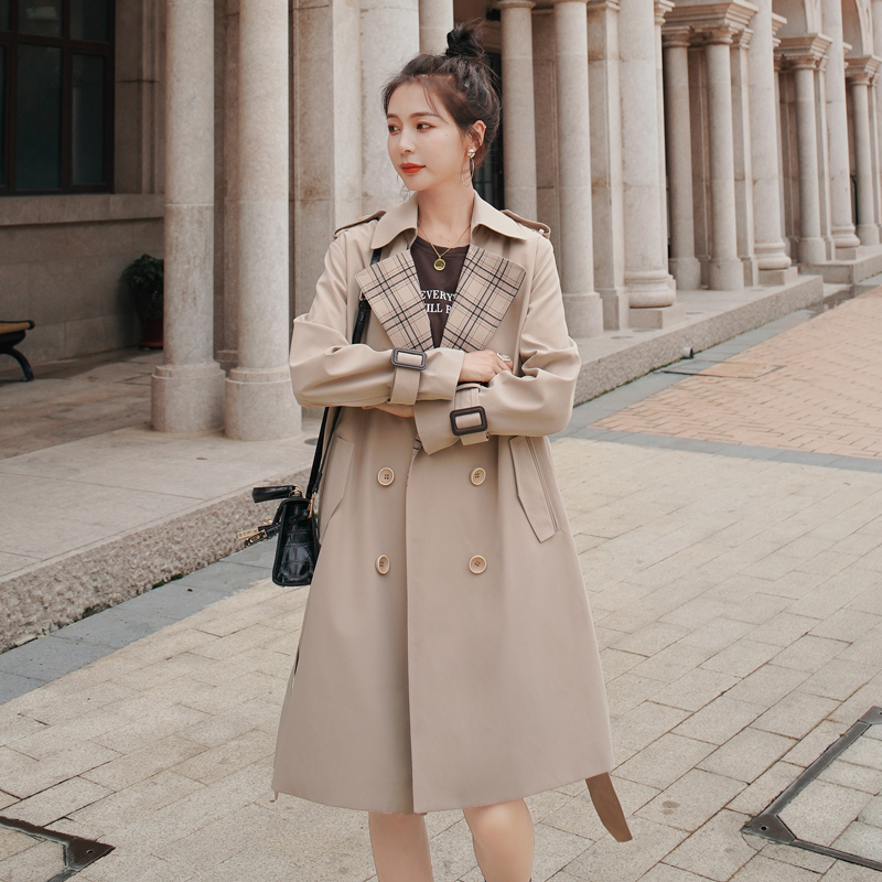 British Fashion England Style Women Trench Coat Double-Breasted Long Duster Coat Plaid Patchwork Outerwear Spring Autumn Windbre, As photo
British Fashion England Style Women Trench Coat Double-Breasted Long Duster Coat Plaid Patchwork Outerwear Spring Autumn Windbre, As photo