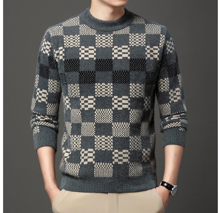 2021 winter new men's sweater Korean casual youth long-sleeved bottoming shirt round neck jacquard plaid sweater men, White;black
2021 winter new men's sweater Korean casual youth long-sleeved bottoming shirt round neck jacquard plaid sweater men, White;black