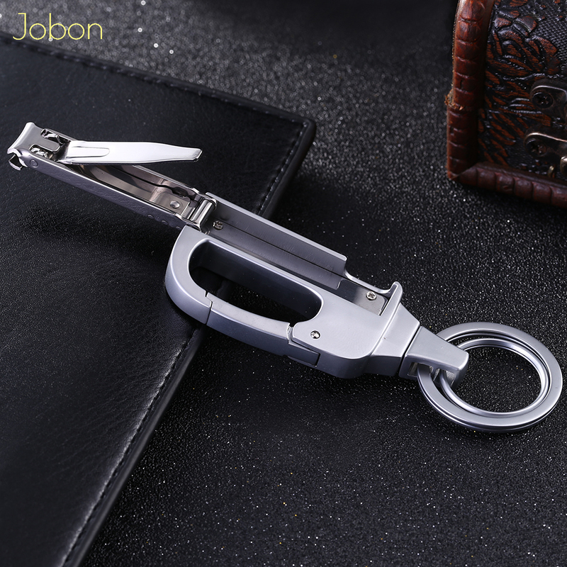 Jobon Men Key Chain Knife Multifunction Folding Clipper Car Chains Tool Metal Rings Holder High Quality Fathers Day Gift 220221