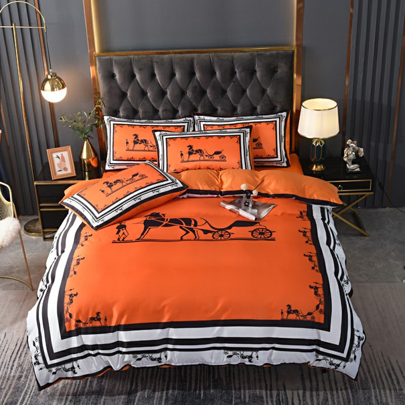 orange designer bedding sets luxury King horse print duvet cover bed sheet pillowcases fashion comforter set
orange designer bedding sets luxury King horse print duvet cover bed sheet pillowcases fashion comforter set