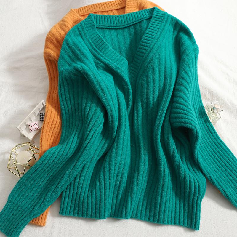 Women's Sweaters Casual V-neck Pullover Women Knitted Sweater Coat 2021 Autumn Winter Solid Color Simple Korean Top Jumpers, Blue
Women's Sweaters Casual V-neck Pullover Women Knitted Sweater Coat 2021 Autumn Winter Solid Color Simple Korean Top Jumpers, Blue