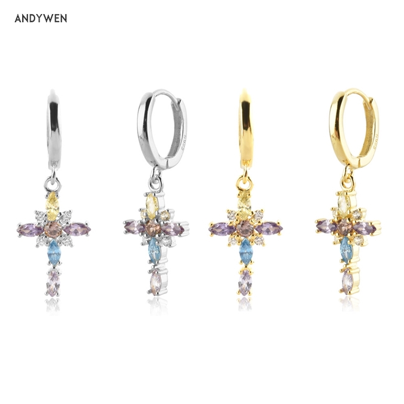ANDYWEN 925 Sterling Silver Rainbow CZ Cross Drop Earring Piercing Luxury Crystal Women Jewelry Gift Loops Rock Punk 210608
ANDYWEN 925 Sterling Silver Rainbow CZ Cross Drop Earring Piercing Luxury Crystal Women Jewelry Gift Loops Rock Punk 210608