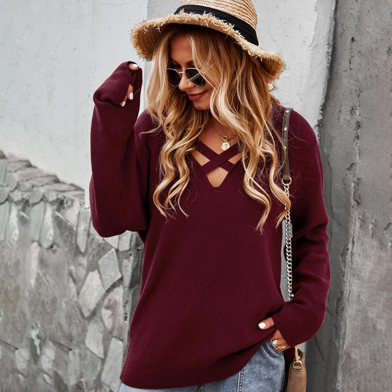 Women's Sweaters Women Solid Color V-Neck Long Sleeve Sweater Autumn Winter White Red Green Lazy Style Knitted Pullover 2021 Year Top Female, White;black
Women's Sweaters Women Solid Color V-Neck Long Sleeve Sweater Autumn Winter White Red Green Lazy Style Knitted Pullover 2021 Year Top Female, White;black