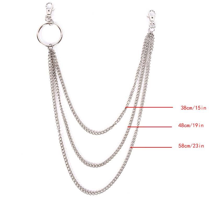 Keychains Fashion Punk Hip-hop 3 Layers Trendy Belt Waist Chain Multilayer Male Pants Jeans Silver Metal Big Ring Chains
Keychains Fashion Punk Hip-hop 3 Layers Trendy Belt Waist Chain Multilayer Male Pants Jeans Silver Metal Big Ring Chains