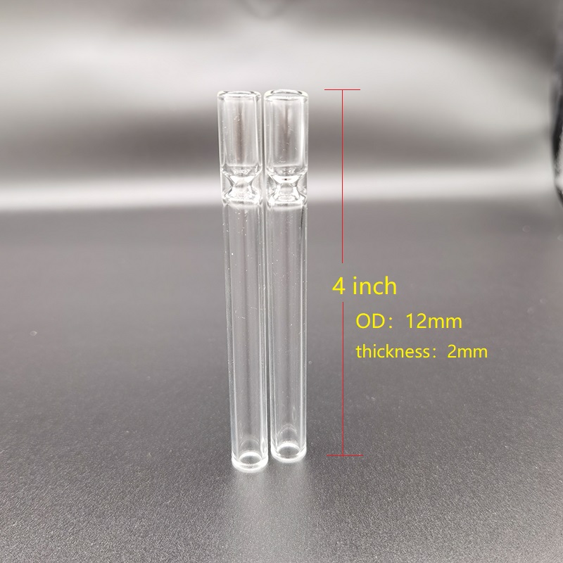 

4inch OG Glass Pipe Steamroller Hand Pipes Thick Pyrex Cigarette Bat One Hitter Clear Tube For Smoking Tobacco Hookah Hourglass Heady Pocket Oil Burner