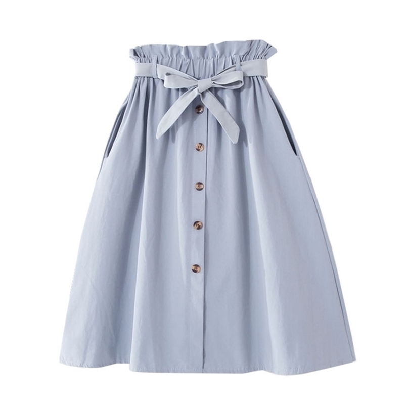 Single-breasted High Waist Cotton Midi Women Skirts With Pocket Summer Long White Solid Yellow Jupe Femme 210708
Single-breasted High Waist Cotton Midi Women Skirts With Pocket Summer Long White Solid Yellow Jupe Femme 210708