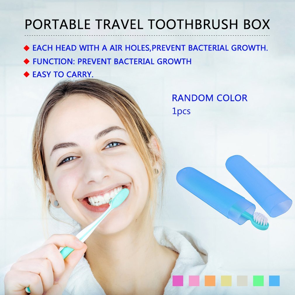 Buy 1 Get 1 Free Portable toothbrush Cover Holder Outdoor Travelling Camping Toothrush Cap Case Protecting Random Colour
