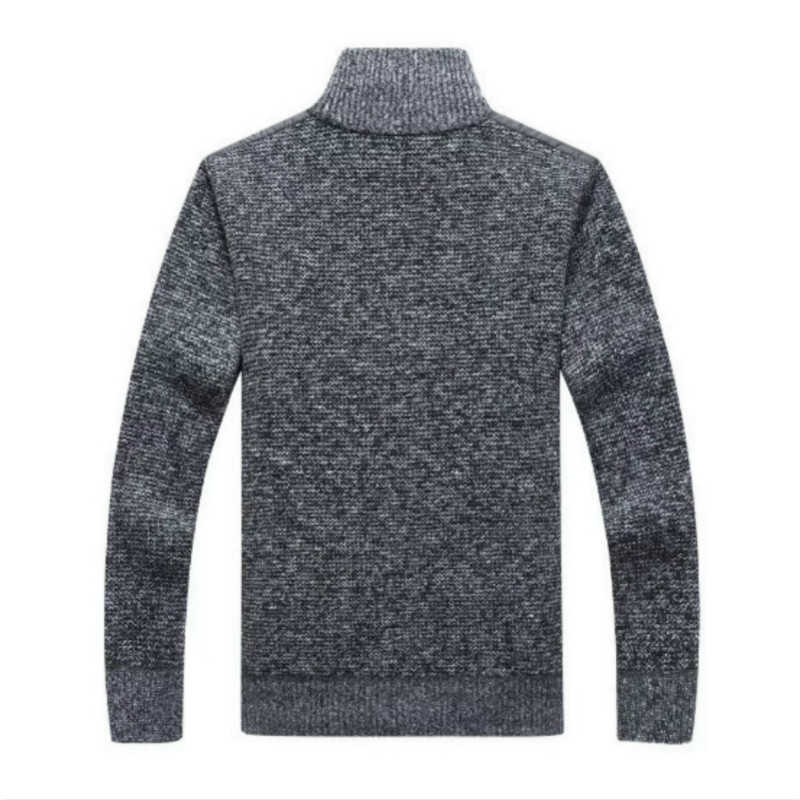 Winter Men's Fleece Sweater Coat Thick Patchwork Wool Cardigan Muscle Fit Knitted Jackets Fashionable Male Clothing for Autumn 210818