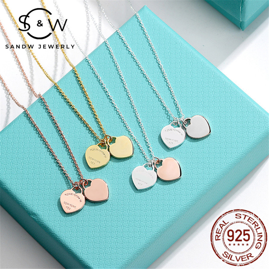 SANDW double heart-shaped necklace LOVE pendant Women clavicle chain S925 sterling silver light luxury original party fashion accessories four colors
SANDW double heart-shaped necklace LOVE pendant Women clavicle chain S925 sterling silver light luxury original party fashion accessories four colors