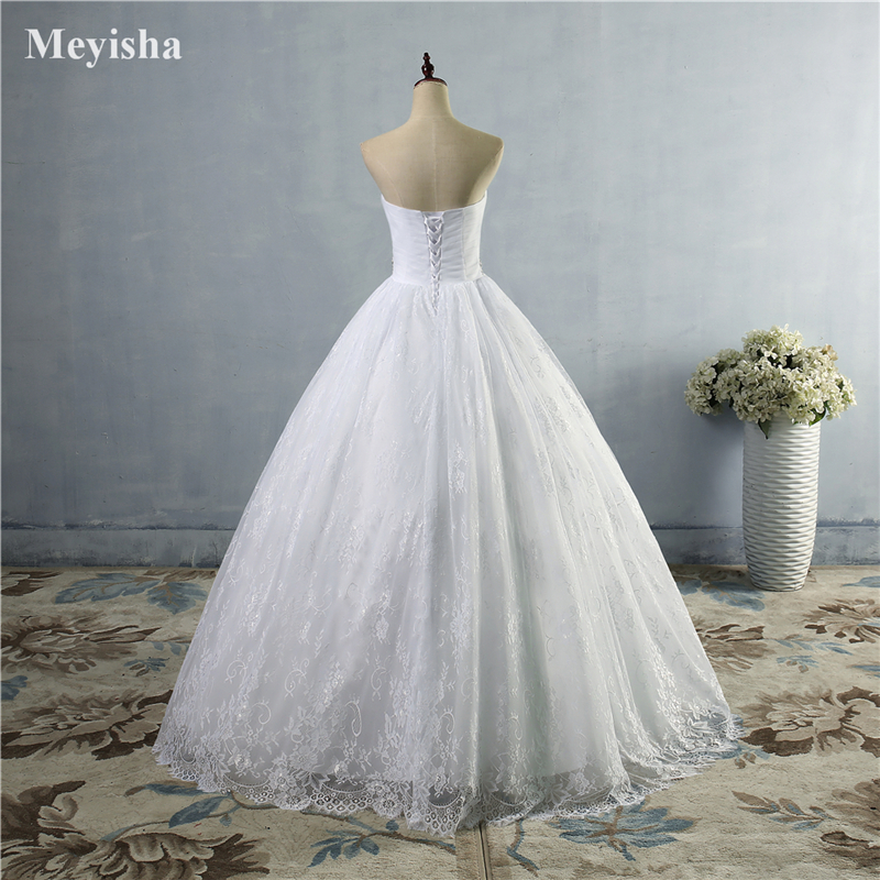 ZJ9023 2021 White/Ivory Pleat Beading Crystal Ball Wedding Dress Bride Gowns Stock US Size 2-26