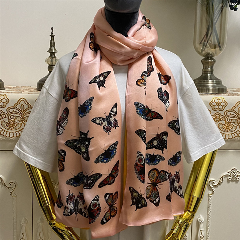 Women's long scarf double layer design pink print letters butterfly 50% silk 50%wool material shawl scarves size 180cm - 65cm
Women's long scarf double layer design pink print letters butterfly 50% silk 50%wool material shawl scarves size 180cm - 65cm
