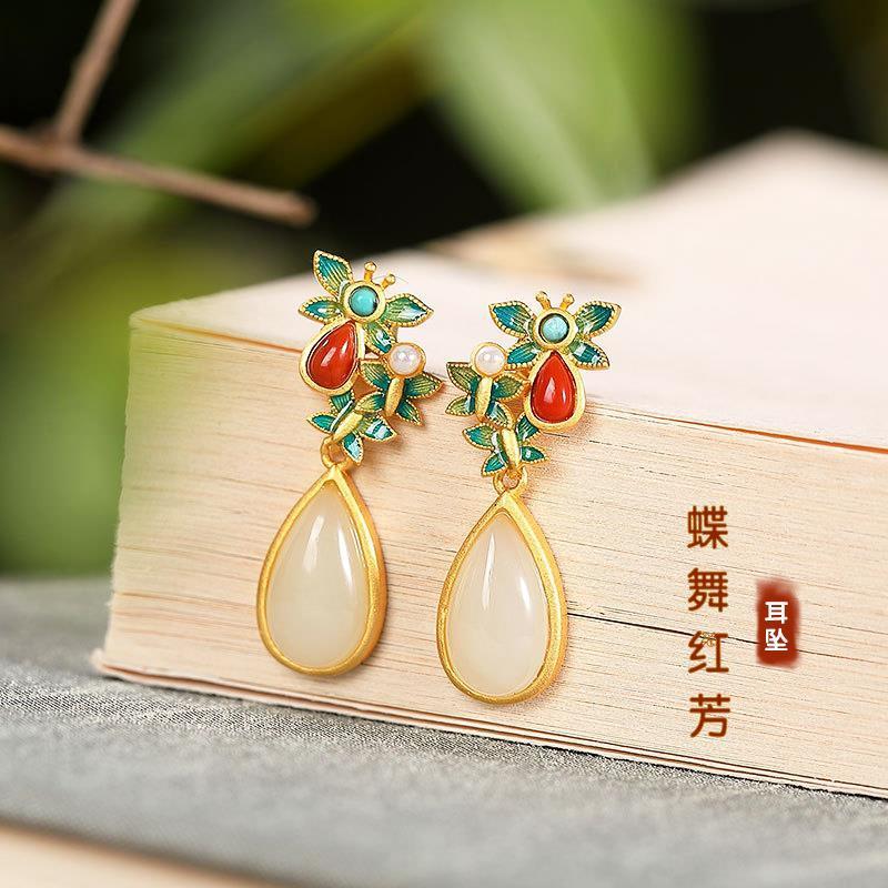Dangle & Chandelier Oriental Classical Enamel Ornamental Stone Cloisonne Butterfly Water Drop Earrings Chinese Style Court S925, Silver
Dangle & Chandelier Oriental Classical Enamel Ornamental Stone Cloisonne Butterfly Water Drop Earrings Chinese Style Court S925, Silver