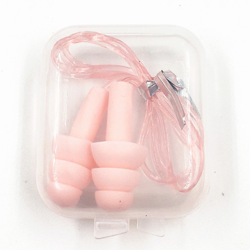 Wholesale Plastic Earplugs Swimmers Soft and Flexible Ear care Plugs with rope for travelling sleeping reduce noise Earplug