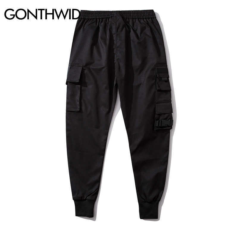 GONTHWID Side Zipper Pockets Cargo Harem Joggers Pants Men Hip Hop Casual Harajuku Streetwear Sweatpant Trousers Male 210810